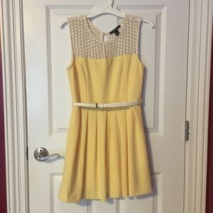 Yellow Dress with White Belt